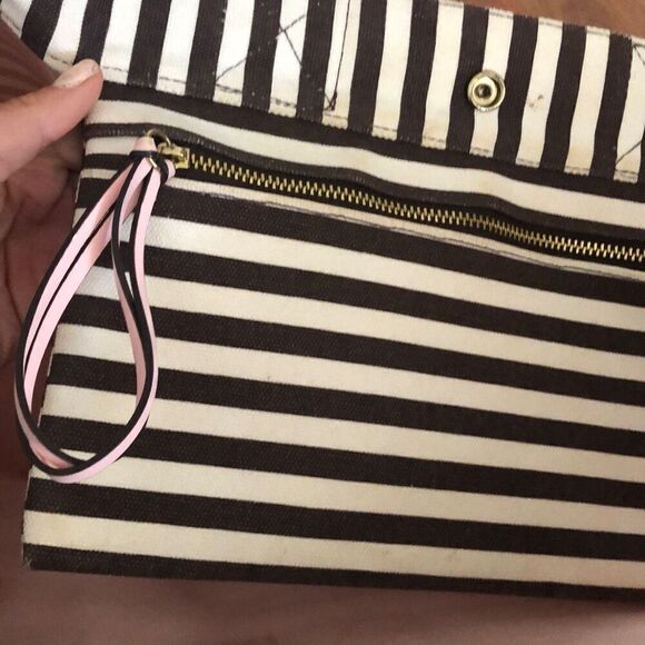 Vintage Henri Bendel brown and white canvas large tote bag - Picture 5 of 10